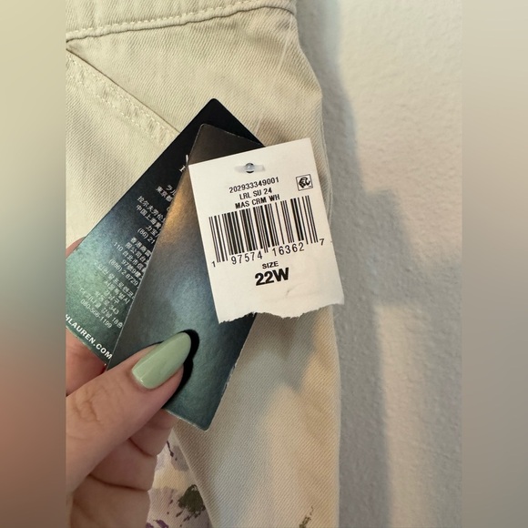 NEW Ralph Lauren Floral High Rise Wide Leg Jeans Painted Floral 22 Plus NWT - Picture 8 of 11